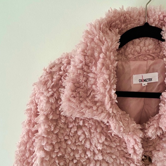 Love Chemiztry Pink Sherpa Faux Fur Fuzzy Teddy Jacket - Picture 4 of 16